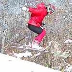 大ジャンプだけど少し後傾になって「しまった！」