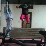 アッ! スキーが刺さっている アッ! スキーが刺さっている