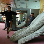 片脚を直角迄上げて‥足首のブロック！？