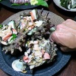 でっかすぎるサザエのお刺身！