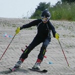 内スキーに乗ってしまった