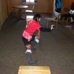 同じくつぶれる後傾姿勢