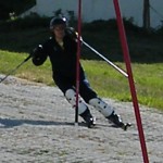 両腕をスィングして肩のレベルを保っています◎