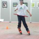 ターン後半に起き上がってしまっています×