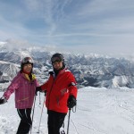 美しい谷川岳連邦をバックに…