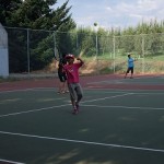 昨年初めてのテニスですが、今年は少し打てたかな？