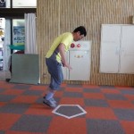 重心を動かさない新練習中