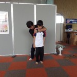 膝の絞りの練習中