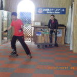 台車を使っての初インラインスケート練習