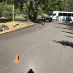 少しの坂で練習中